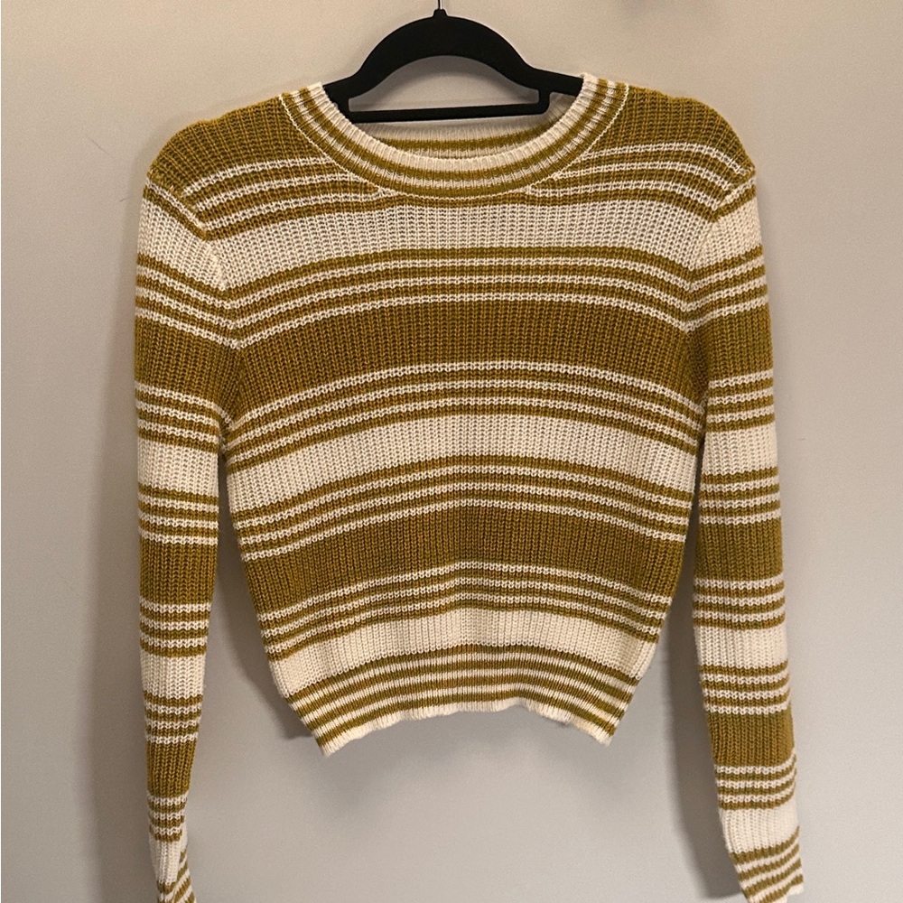 Cotton Emporium Mustard and White Striped Sweater